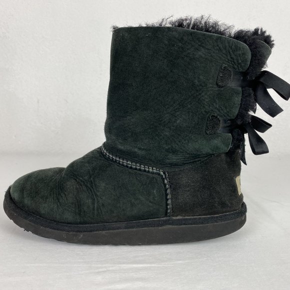 UGG Bailey II Black Bow Short Boot Slippers - Picture 3 of 11